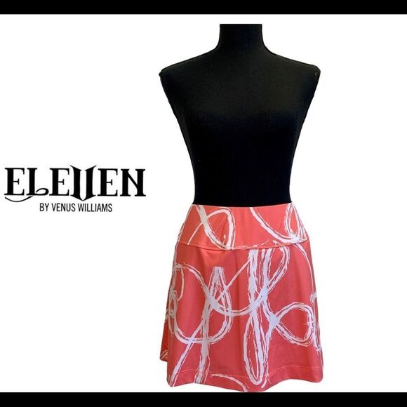 Eleven By Venus Williams coral peach pink white swirl print tennis golf skirt XL